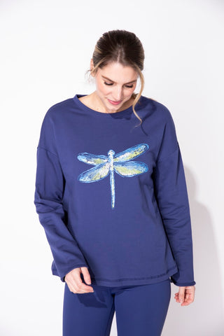 Escape by Habitat Navy Dragonfly Fleece Pullover