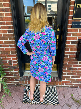 Beachtime by Lulu B Floral Multi Notched Dress