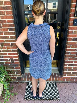 Lulu B Blue Animal Print Zip Skort