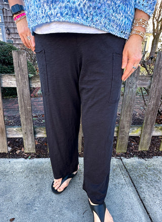 Escape by Habitat Black Cotton Pocket Flood Pant