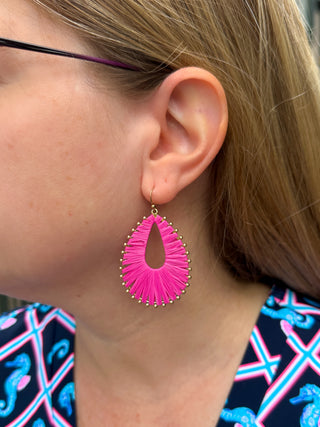 Fuchsia Woven Earrings