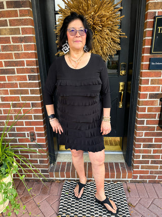 Tango Mango Black Long Sleeve Cha Cha Dress