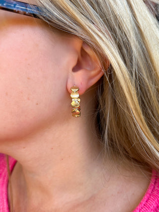 Gold Shell Hoop Earrings