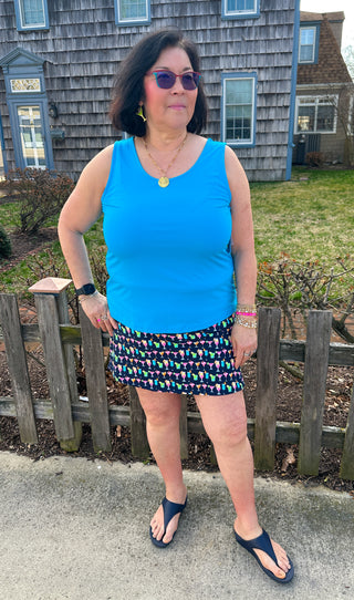 Lulu B Multicolor Cocktails Zip Skort