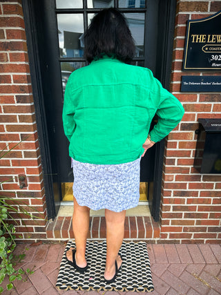 Lulu B White and Gold Cocktails Zip Skort