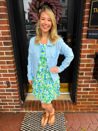 Tango Mango Seaside Garden Print Cha Cha Top