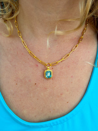 Sorrelli Aquamarine Octavia Scalloped Pendant Necklace