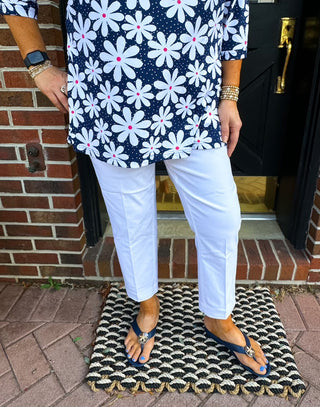 Bangladine by Lulu B White Contemporary Capris