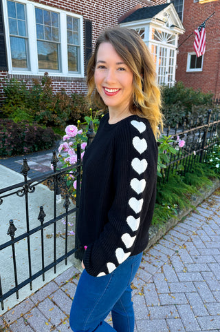 Black Heart Sleeve Sweater