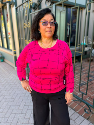 Olivia by Habitat Magenta Featherlux Window Pane Pullover