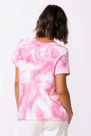 Escape by Habitat Women's Cotton V-neck Tee - Cosmo Pink Marble