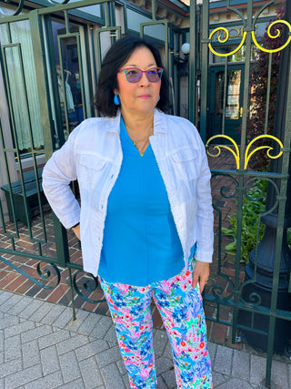 Lulu B White Linen Jacket
