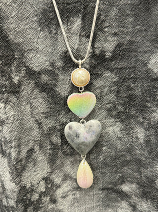 Silver and Mother of Pearl Heart Necklace