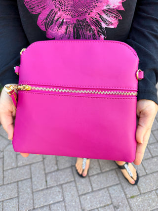 Tara 2 Tone Crossbody/Wristlet-Fuschia