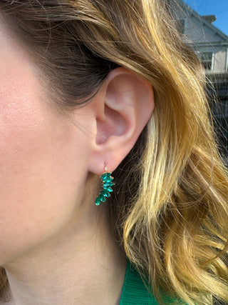 Green Crescent Earring