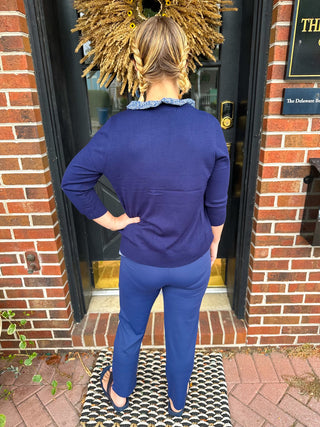 Lulu B Navy Secret Pocket Capri Leggings