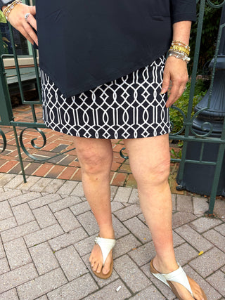 Lulu B Midnight Lattice UPF 50+ Zip Skort