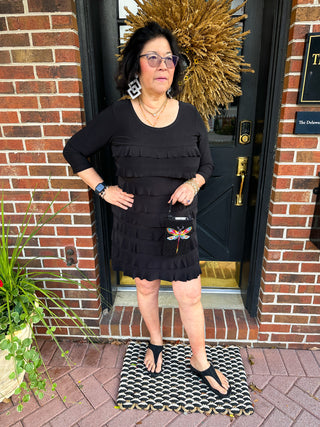 Tango Mango Black Long Sleeve Cha Cha Dress