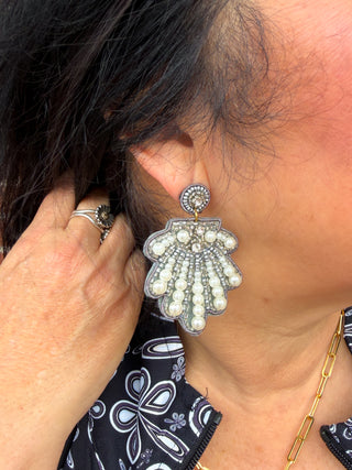 Grey Shell Earrings