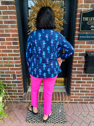 Bangladine by Lulu B Bright Hot Pink Contemporary Capris
