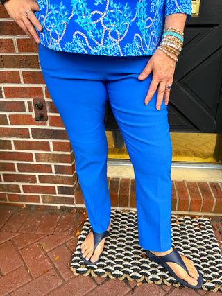 Bangladine by Lulu B Blue Pull-On Ankle Pant