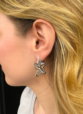 Filigree Silver Starfish Earrings