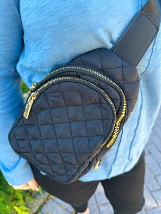 Pinelope Puffer Sling Bag Black