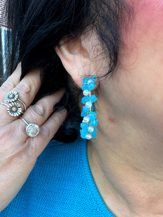 Turquoise Rock Candy Hoop Earrings