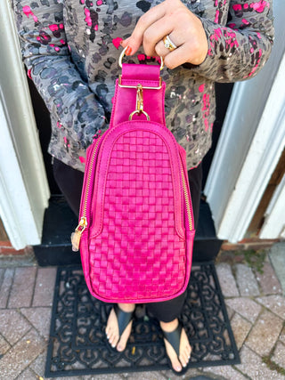 Waverly Woven Sling Bag Pink