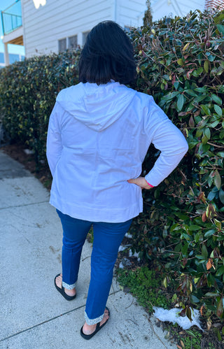 Lulu B White Full Zip Hooded Jacket