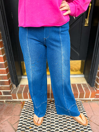 Escape by Habitat Mid Wash Pull-On Knit Denim Easy Fit Jean