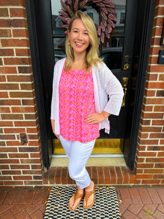 Lulu B White Lightweight Cardigan