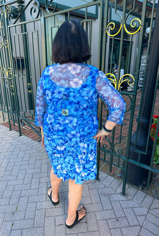 Tango Mango Blue Flower Cha Cha Dress