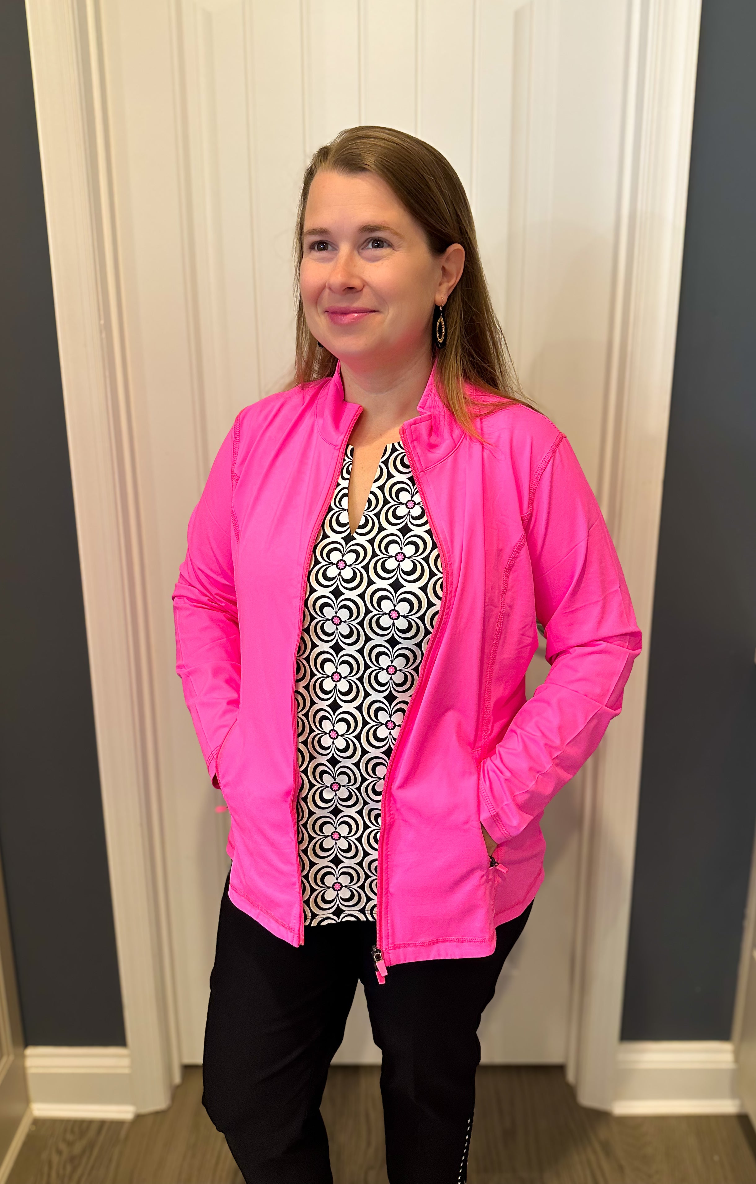 Lulu B Bright Hot Pink Full Zip Jacket – Blooming Boutique