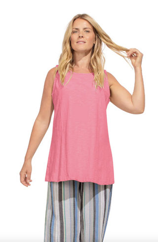 Watermelon Slub Cotton Seamed Tank