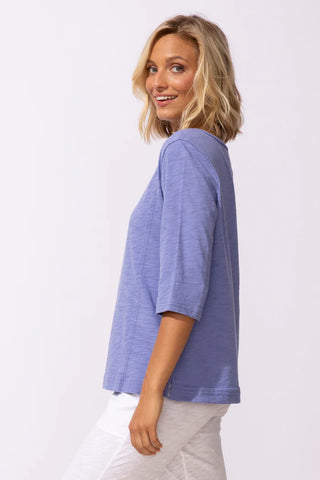 Escape by Habitat Baja Blue Cotton Seamed Elbow Tee