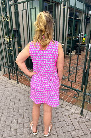 Beachtime by Lulu B Pink and Green Daisy 2-Pocket Skort