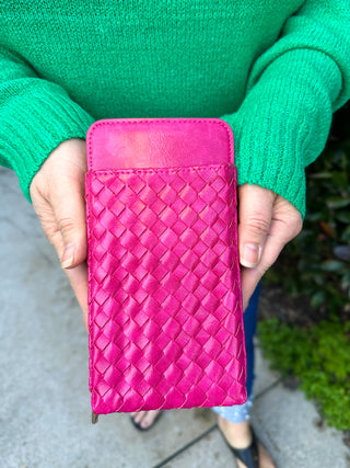 Pink Woven Double Duty Phone Bag