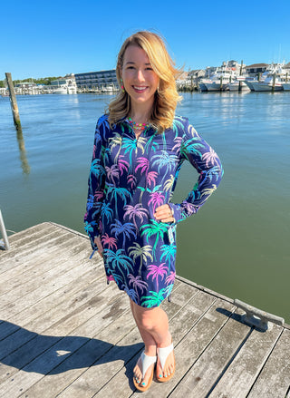 Beachtime by Lulu B The Sun Dress Multicolor Palms