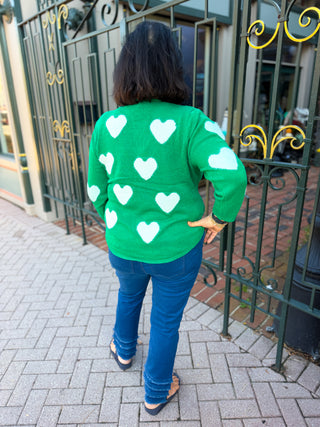 Lulu B Emerald Hearts Sweater