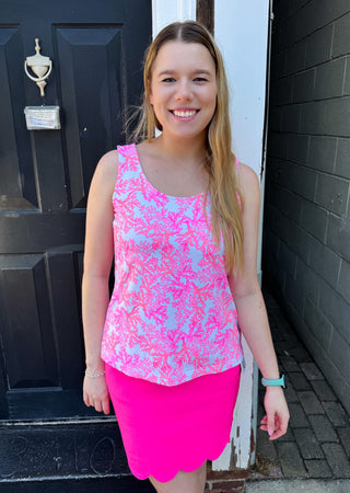 Lulu B Pink Coral Basic Tank