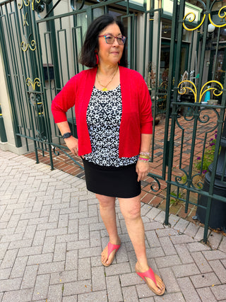 Lulu B Crimson Crystal Cardigan Sweater