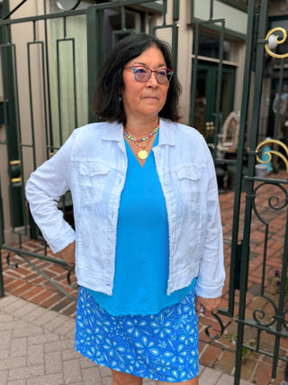 Lulu B White Linen Jacket