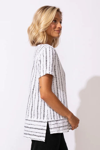 Escape by Habitat White Driftwood Stripe Tee