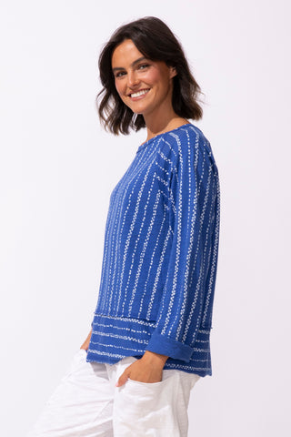 Escape by Habitat Resort Driftwood Stripe Cotton Pullover