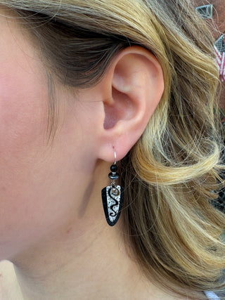Adajio Black and White Speckle Earrings