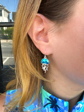 Blue Jellyfish Earrings