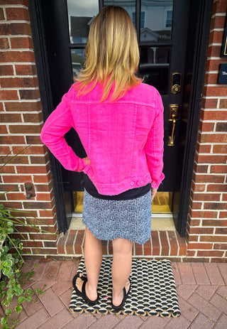 Lulu B Hot Pink Linen Jacket