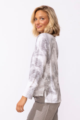 Escape by Habitat Ocean Marble Fog Step Hem Boxy Tee