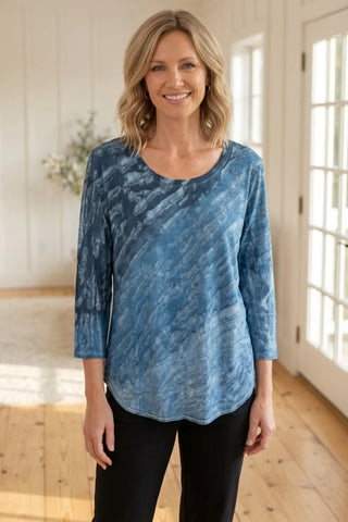 Escape by Habitat Mystic Dyed Harbor High Low Cotton Tee